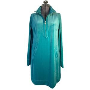 Lilly Pulitzer Skipper Pullover Velour Dress w/Pockets Maldives Green, Size M